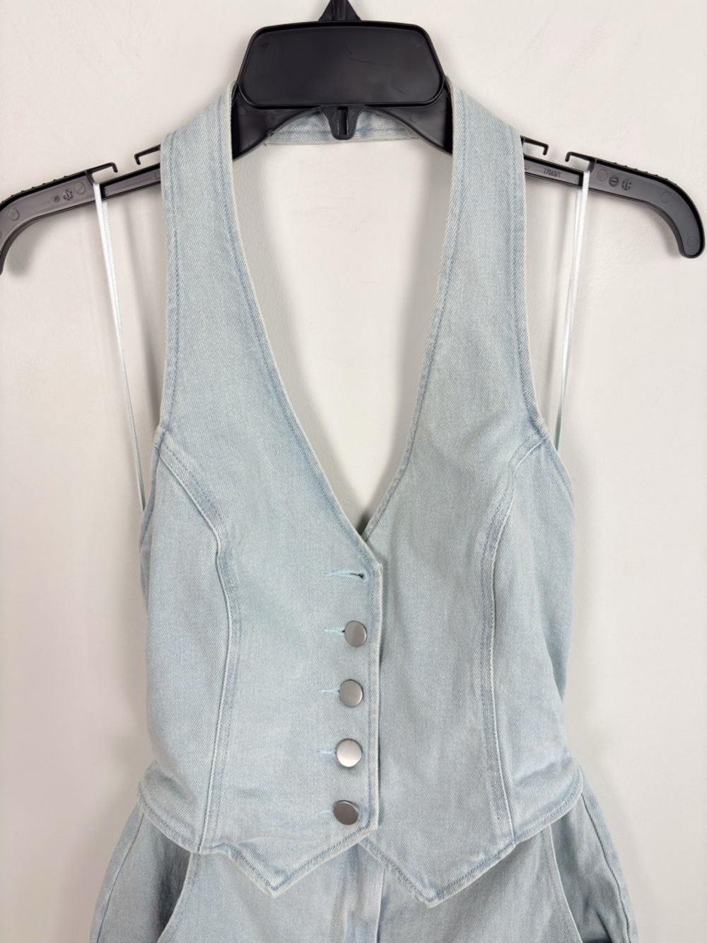 Amanda Uprichard Kelso Romper in Iceberg Denim Size S - Picture 4 of 13